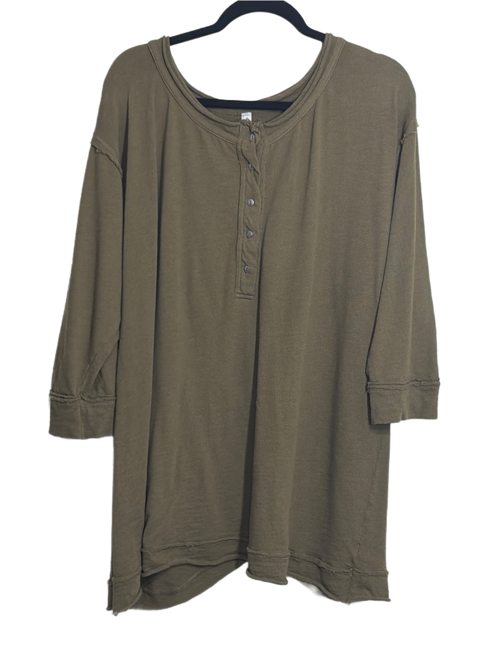 Free People Intimately Relaxed Oversized Olive Henley Tunic Top - Women
